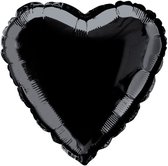 Hartvormige folie ballon zwart 45,7 cm - ballon - hart - folie ballon - decoratie