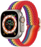 iMoshion Bandje Geschikt voor Apple Watch Bandje Series 1 / 2 / 3 / 4 / 5 / 6 / 7 / 8 / 9 / SE / Ultra (2) - 42 / 44 / 45 / 49 mm - iMoshion Elastisch nylon band - Meerkleurig