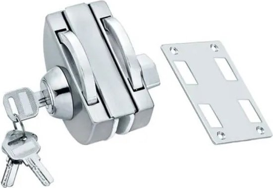 Serrure à glissière ronde avec gâche 2 côtés - acier inoxydable