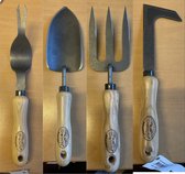 Tuingereedschap set Tuinierset de Wit Onkruidtrekker schepje vork onkruidmes / tegelritser