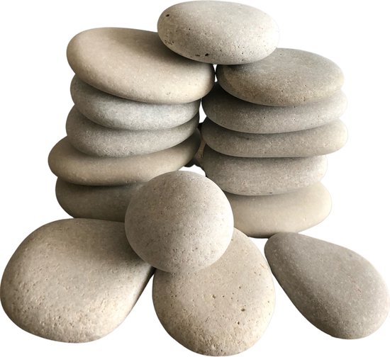 Happy Stones - Wit - 15 stuks - Beach Pebbles