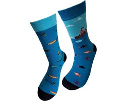 foto van Verjaardag cadeau - Vissen sokken - Vis sokken - vrolijke sokken - valentijn cadeau - aparte sokken - grappige sokken - leuke dames en heren sokken - moederdag – vaderdag – kerst cadeau - Socks waar je Happy van wordt - Maat 42-47