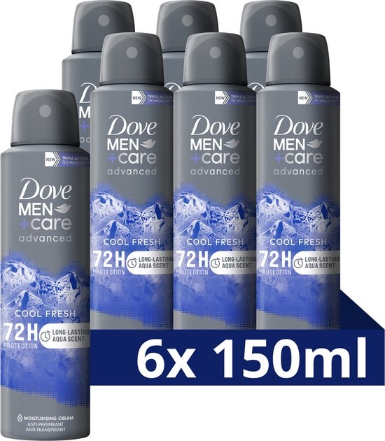 Dove Men+Care Advanced Cool Fresh Anti-Transpirant Deodorant Spray - 6 x 150 ml - Voordeelverpakking