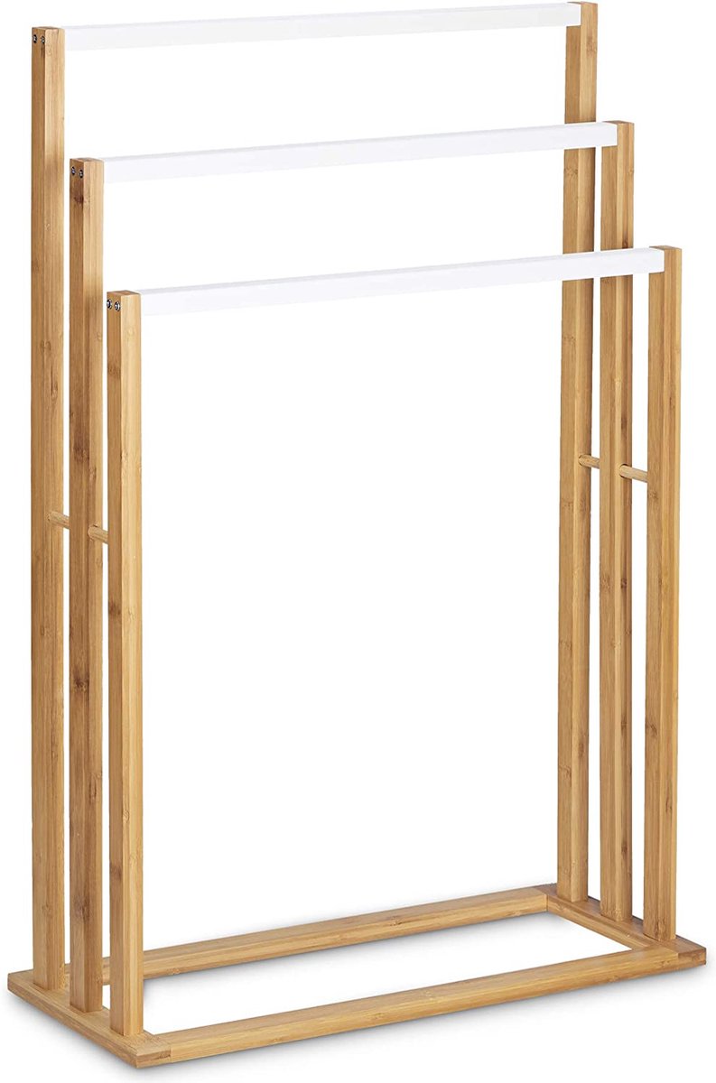Flightmode- Handdoekhouder van Bamboe, Bruin, 24 x 54 x 82 cm