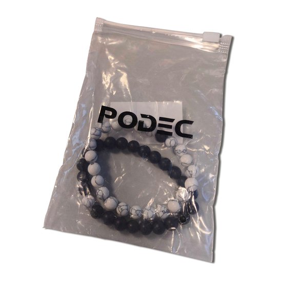 Kralen Armband Natuursteen voor Heren en Dames Set van 2 Armbandjes
