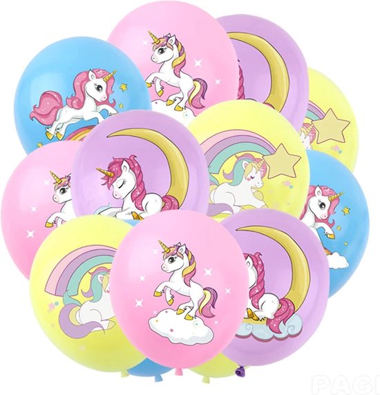 Unicorn Ballonnen - 10 stuks - Kleur: Pastel Eenhoorn - Ballonnen Set - Feestpakket - Kinderfeestje Themafeest: Unicorn - Eenhoorn Feestje - Feestversiering / Verjaardag Versiering - Regenboog - Paarden Feestversiering / Pony