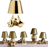 Toby Brother 06 - Bureaulamp led dimbaar industrieel goud – lampje woonkamer oplaadbare tafellamp slaapkamer nachtlampje volwassenen – Touch