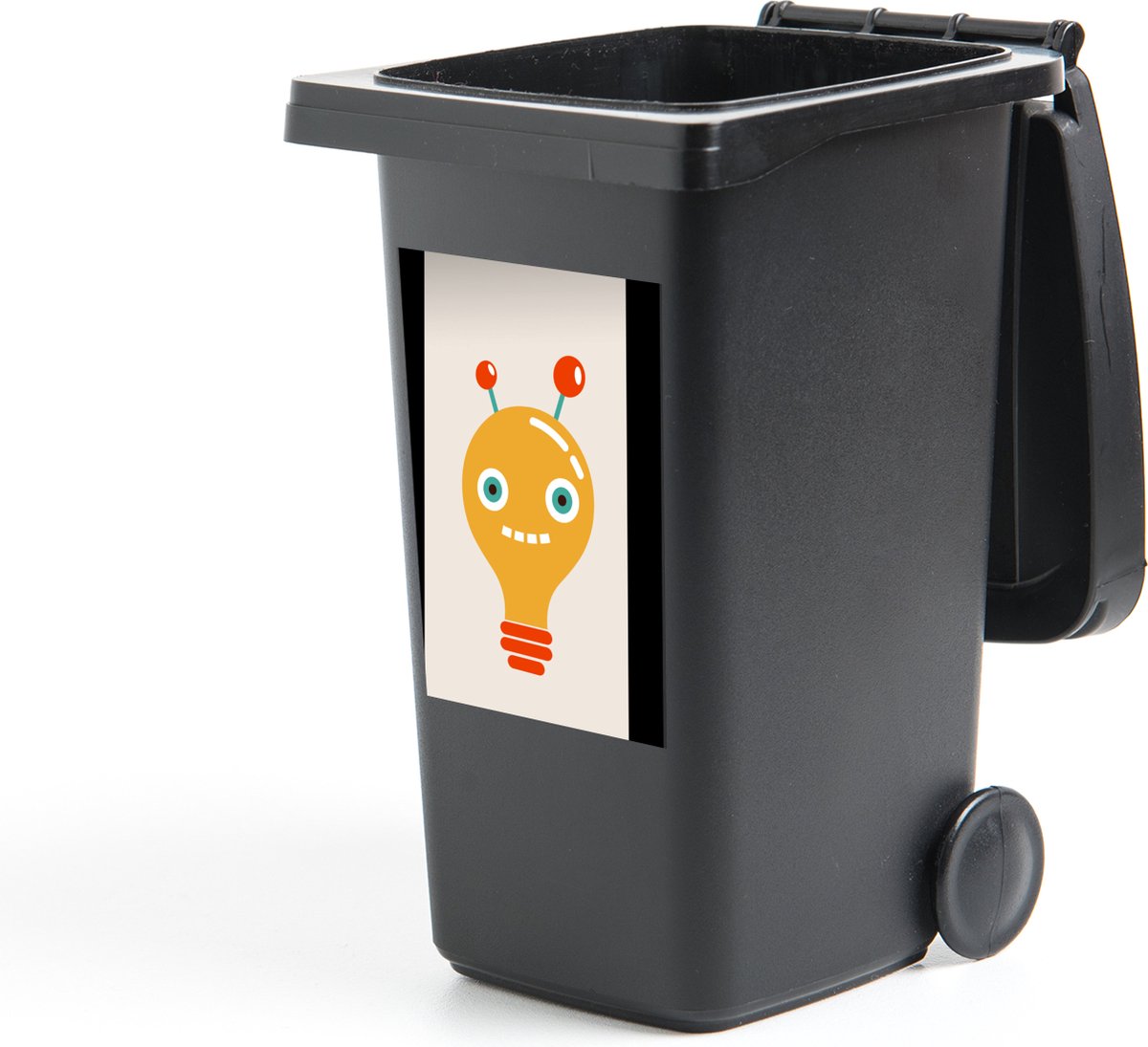 Container sticker Robot - Gloeilamp - Gezicht - Antenne - Kinderen - 44x98 cm - Kliko stic