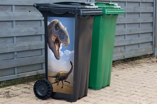 Container sticker Dino - Wilde dieren - Tekening - Kinderen - Jongens - Kinderen - 44x98 cm - Kliko sticker