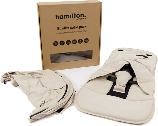 Hamilton by Yoop Buggy Bekledingset Color Pack – Cream White – Buggy bekleding voor de Hamilton by Yoop X1 Plus & S1 Plus buggy's – Makkelijk te Monteren Kinderwagenhoes