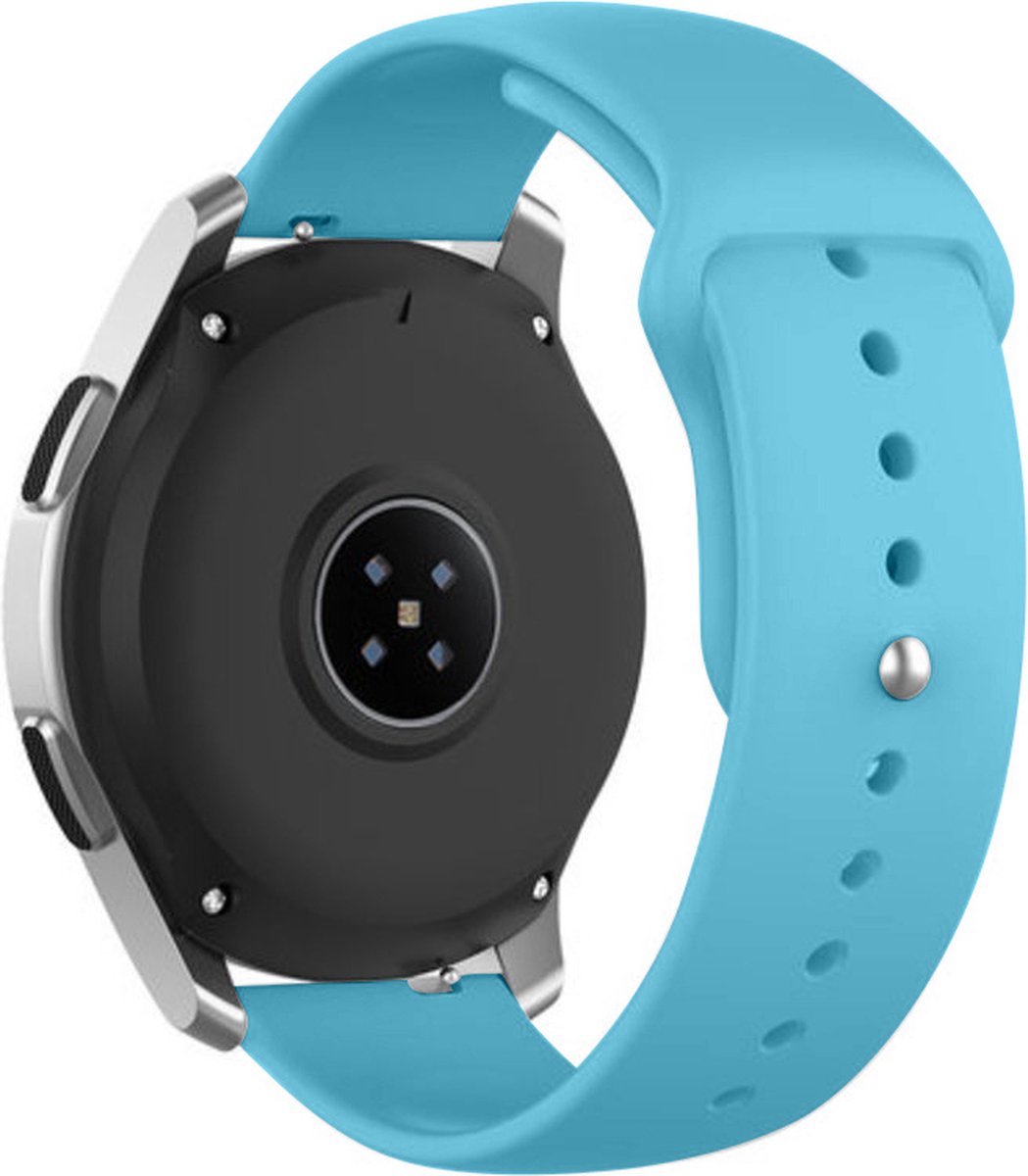 Strap-it Smartwatch bandje 22mm - sport bandje geschikt voor Samsung Galaxy Watch 46mm / Galaxy Watch 3 45mm / Gear S3 Classic & Frontier - Amazfit GTR 47mm / GTR 2 / GTR 3 / GTR 4 - OnePlus Watch - lichtblauw