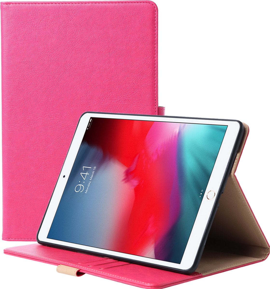 Phreeze Tablethoes - Geschikt voor iPad Air 2017 Hoes - 9.7 Inch - Luxe Lederen Hoesje - Ingebouwde Standaard met Kaarthouders - Hoesje met Magnetische Sluiting - Beschermhoes - Roze