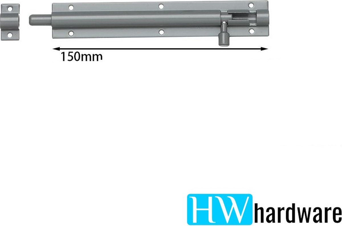 Schuifgrendel - grijs - 150 mm