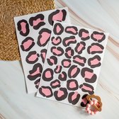 Panterprint zwart-roze muurstickers