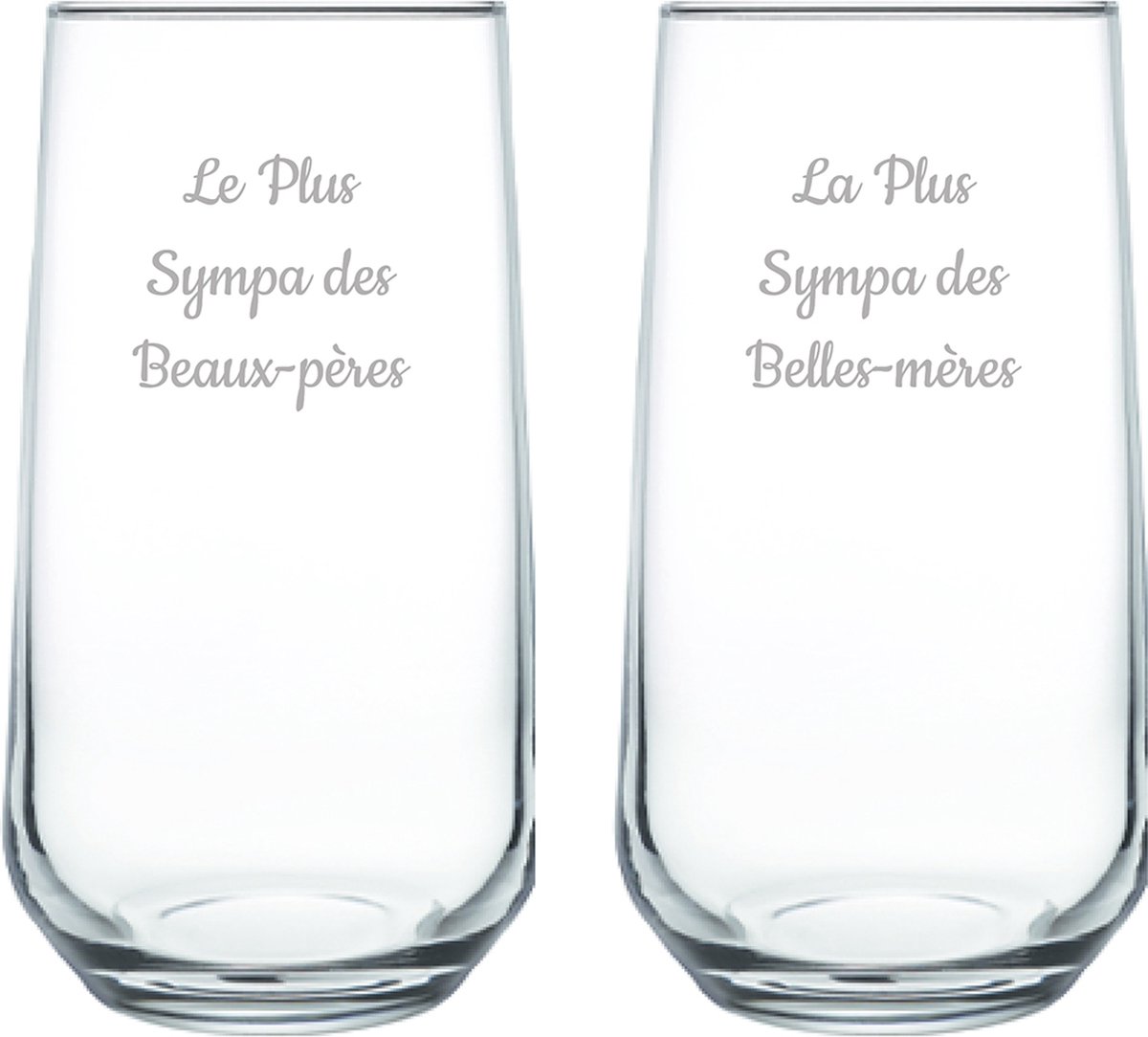 Drinkglas gegraveerd - 47cl - Le Plus Sympa des Beaux-pères & La Plus Sympa des Belles-mères