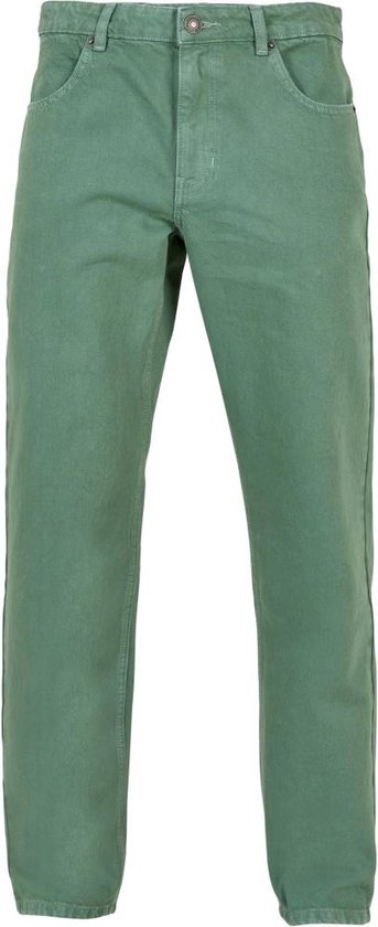 Urban Classics - Colored Loose Fit Jeans Broek rechte pijpen - Taille, 44 inch - Groen