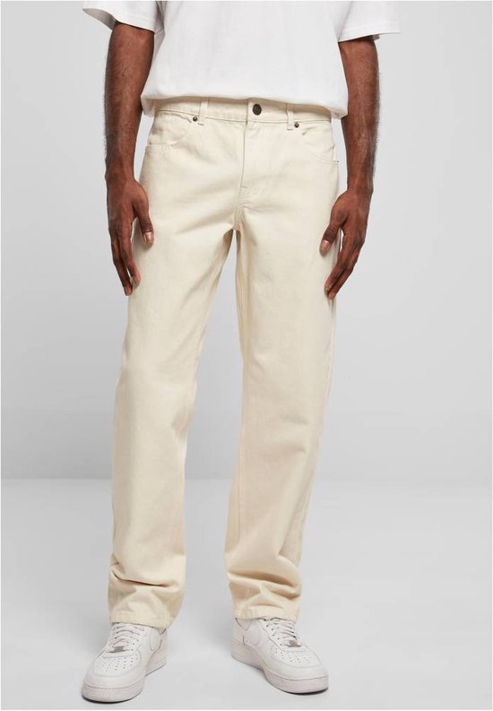 Pantalons Urban Classics jambes droites -Taille, 34 pouces- Jeans coupe ample de couleur Couleur ivoire