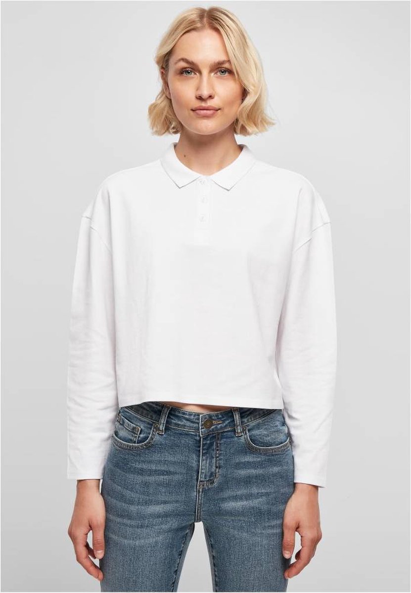 Urban Classics Short Oversized Polo Longsleeve top XS Wit