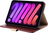 Phreeze Tablethoes - Geschikt voor iPad Mini 2021 Hoes - 8.7 Inch - Luxe Lederen Hoesje - Ingebouwde Standaard met Kaarthouders - Hoesje met Magnetische Sluiting - Beschermhoes - Wijnrood