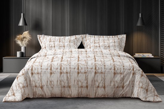 LINNICK Housse de couette Katoen Bracken - blanc - 140x200/220cm - 1 personne