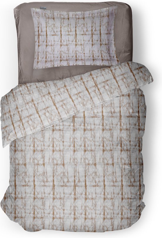 LINNICK Housse de couette Katoen Bracken - blanc - 140x200/220cm - 1 personne