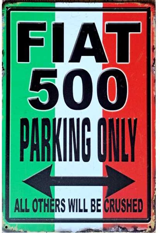 Metalen Retro Fiat 500 Ballon Emaille Pin Badge