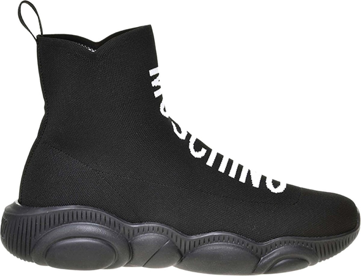 Moschino Heren Logo Sock High Sneakers Zwart maat 41