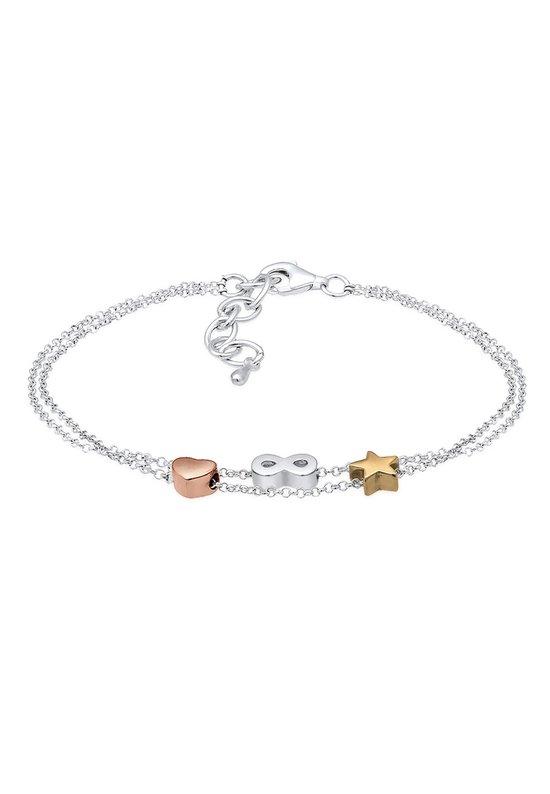 Elli Dames Armband dames infinity hart sterren driekleur in 925 sterling zilver