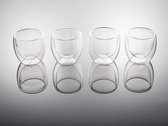 Hanseküche Dubbelwandige espressokopjes set van 4 (4 x 80 ml), set van hoogwaardig borosilicaatglas, handgemaakte glazen in elegant design