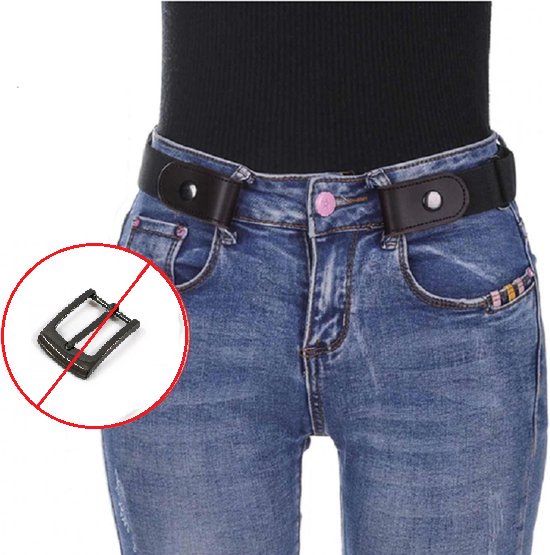 Elastische riem, KEMISANT stretch riem zonder gaten voor dames en heren