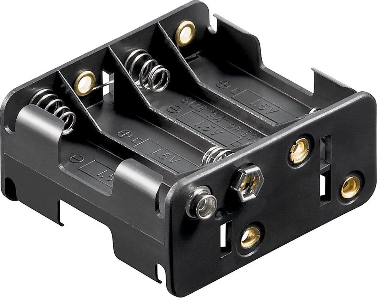 Batterijhouder voor 8 AA-batterijen - push-on bevestiging