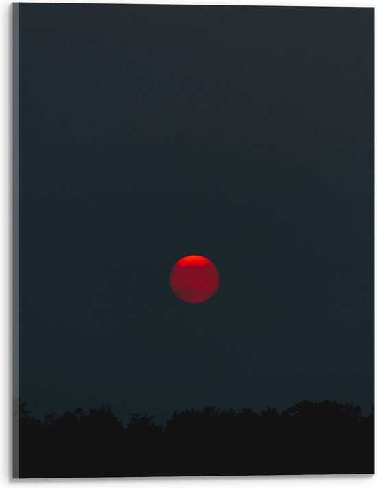 WallClassics - Acrylglas - Rode Bloedmaan in Heldere Nacht - 30x40 cm Foto op Acrylglas (Wanddecoratie op Acrylaat)
