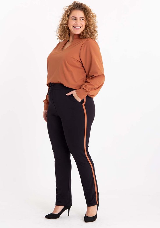 Zwarte Broek Pantalon van Je m appelle Dames Plus Size Travelstof 52 2 maten. bol