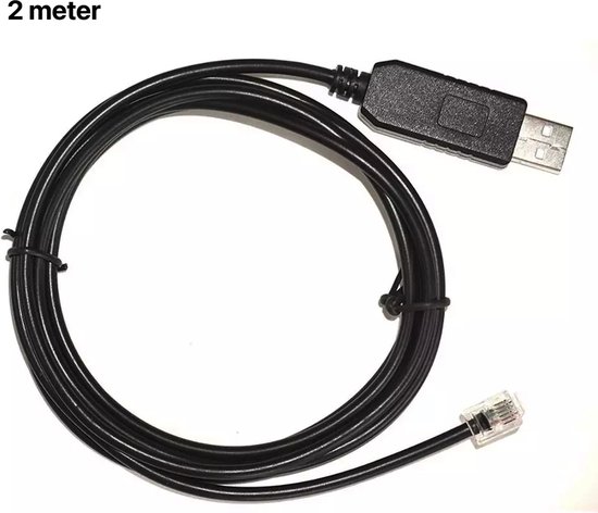 Câble de compteur intelligent - 2 mètres - P1 USB - RJ11 (6P4C) - Zwart |  bol.
