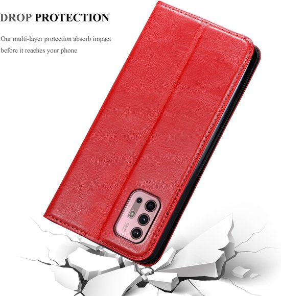 Cadorabo Hoesje geschikt voor Motorola MOTO G10 / G30 in APPEL ROOD - Beschermhoes met magnetische sluiting, standfunctie en kaartvakje Book Case Cover Etui