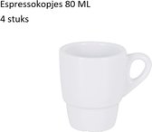 Espresso kopjes - 4 STUKS - 80ml - Koffiekop - Espresso - Koffie - Cup
