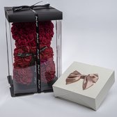 Swarovski Silverplated Hart Ketting en Rose Bear - Giftbox vrouwen – Valentijn – Moederdag cadeau - Geschenkset vrouwen - Cadeau voor vrouw - Verjaardagscadeau - Valentijnsdag - Cadeautje - Geschenk - Verjaardag Cadeau vrouw - cadeau - kerst cadeau
