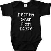 I get my charm form daddy - Maat 68 - Romper zwart