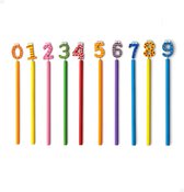 Set van 10 potloden met de cijfers 0 tem 9 - Uitdeelcadeautjes