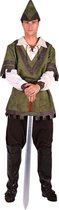 Robin Hood Kostuum Heren - Carnaval - Groen/Wit - Verkleedkleren Mannen - Maat XL