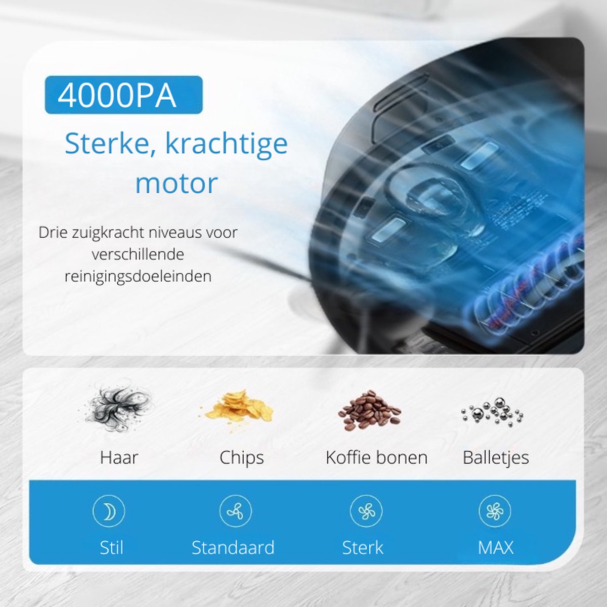 Robotstofzuiger Met Dweilfunctie 4000Pa 5200mAh 160 Tot 180 Minuten robotstofzuiger-met-dweilfunctie-4000pa-5200mah-160-tot-180-minuten