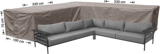 Foto: Raffles covers beschermhoes loungeset hoekbank l vorm 330 x 330 h 70 cm rhs330 waterdicht solution dyed uv bestendig elastisch trekkoord airvents beschermhoes tuinmeubelen