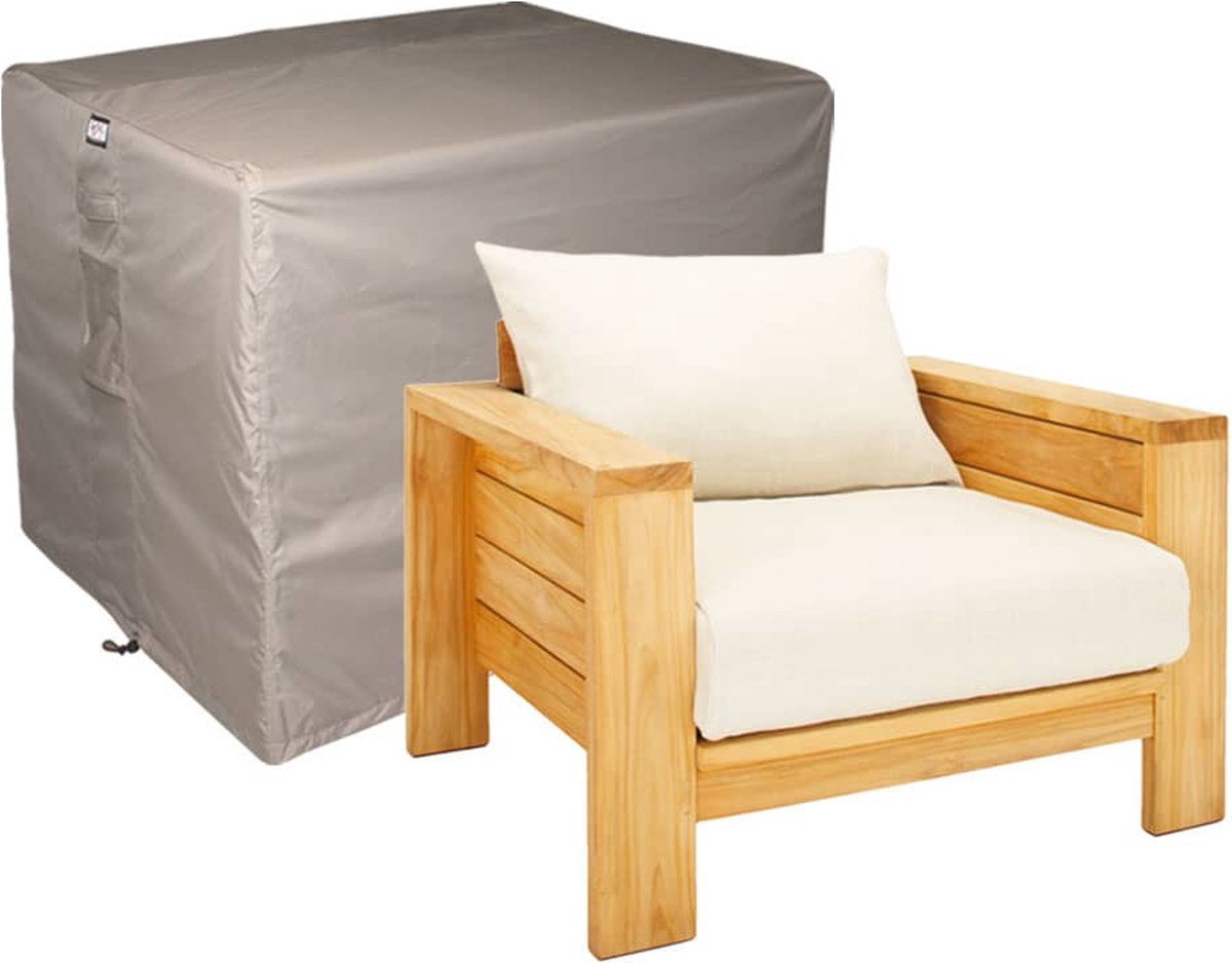 Raffles Covers Tuinstoelhoes - 100 x 100 H: 75 cm - RLC100straight - Waterdicht - Ademend - UV-bestendig - Elastisch rijgkoord - Beschermhoes tuinmeubelen Taupe