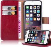 Cadorabo Hoesje geschikt voor Apple iPhone 6 / 6S in WIJN ROOD - Beschermhoes met magnetische sluiting, standfunctie en kaartvakje Book Case Cover Etui