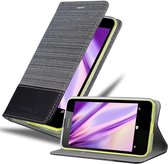 Cadorabo Hoesje geschikt voor Nokia Lumia 630 / 635 in GRIJS ZWART - Beschermhoes met magnetische sluiting, standfunctie en kaartvakje Book Case Cover Etui