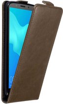 Cadorabo Hoesje geschikt voor Honor 7S / Huawei Y5 2018 in KOFFIE BRUIN - Beschermhoes in flip design Case Cover met magnetische sluiting