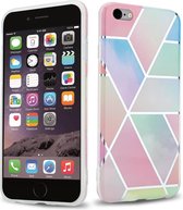 Cadorabo Hoesje voor Apple iPhone 6 PLUS / 6S PLUS in Regenboog Marmer No. 11 - Beschermhoes gemaakt van TPU siliconen Case Cover met mozaïek motief