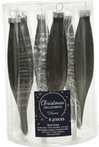 Overige Kerstballen - Box A 6 Icicle Glass Enamel,matt Mix Warm Grey Dia3 H15 Cm