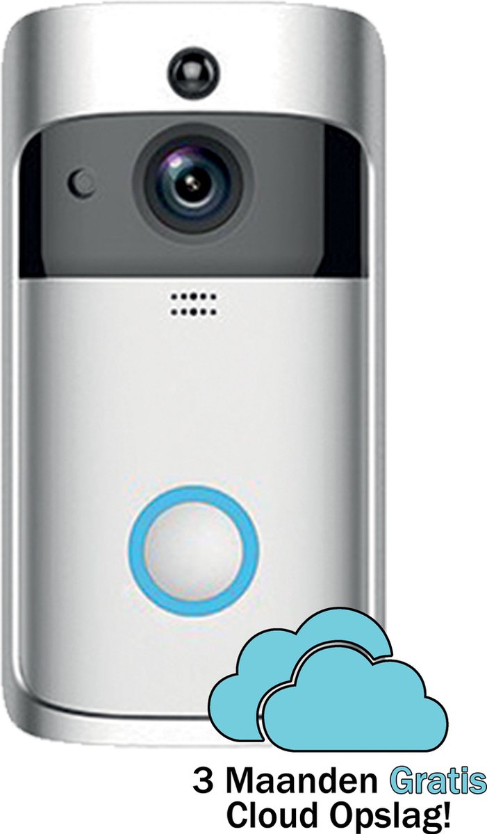 Deurbel met camera – Draadloze deurbel met camera – Deurtelefoon inclusief gong met 12 ringtones. Video deurbel 1080p