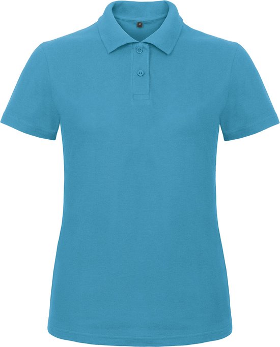 Dames Polo ID.001 Atoli Blauw merk B&C maat M